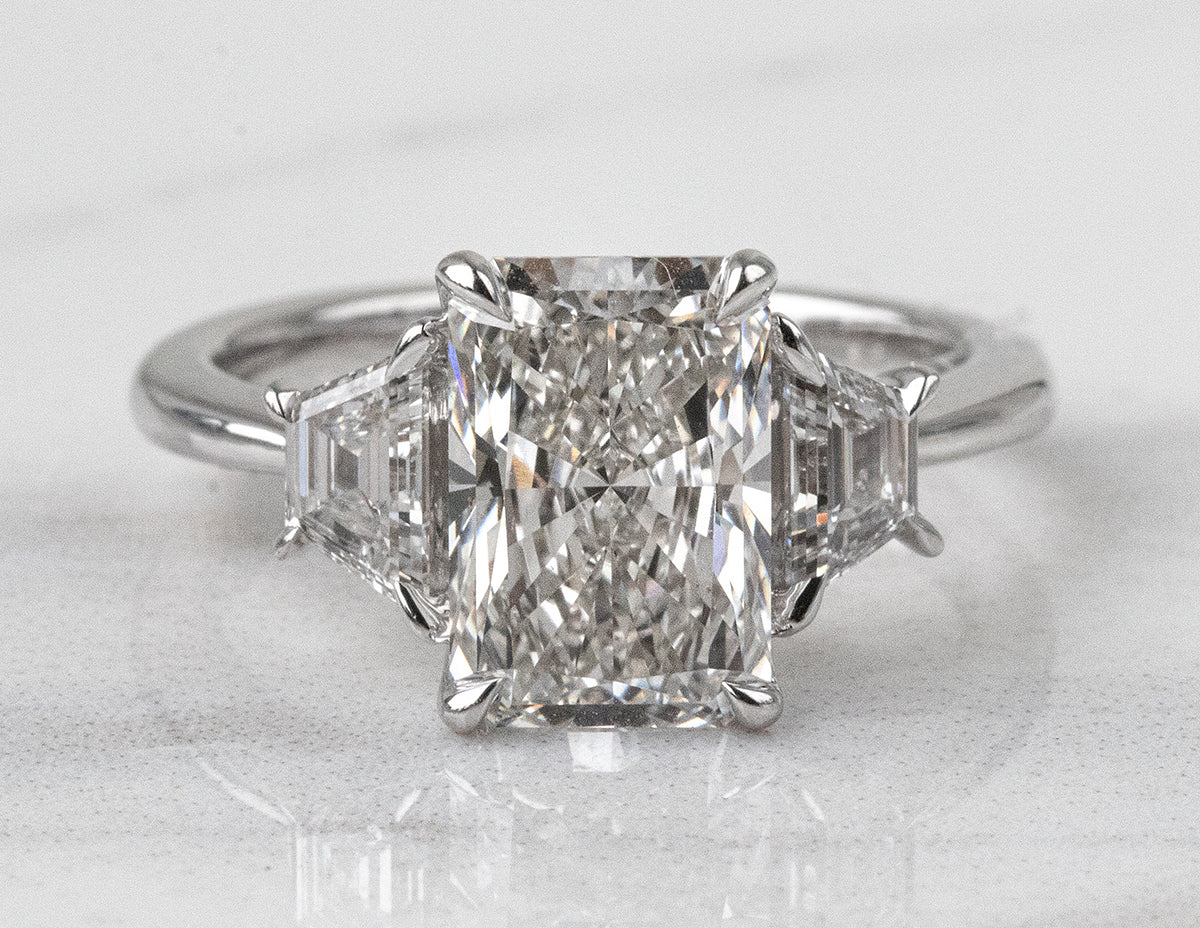 3 7/8ct. t.w. Radiant Cut Newborn Lab Created Diamond Engagement Ring in 14K White Gold