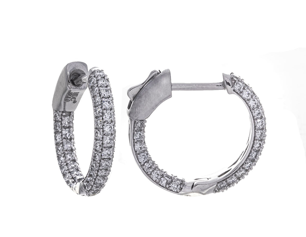 1ct. t.w. Newborn Lab Created Diamond Pave Hoop Earrings in 14K White Gold
