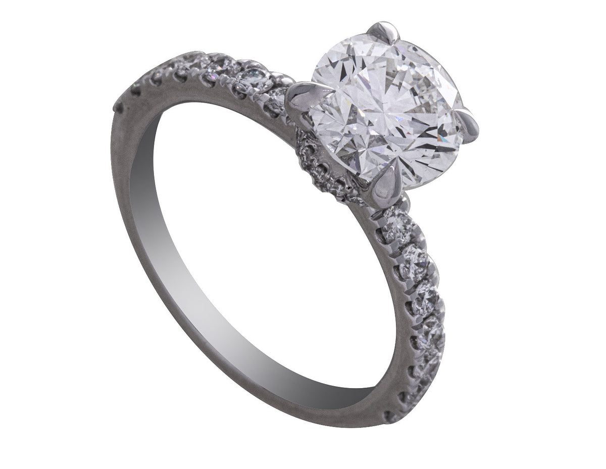 2 1/2ct. t.w. Round Cut Newborn Lab Created Diamond Engagement Ring in 14K White Gold