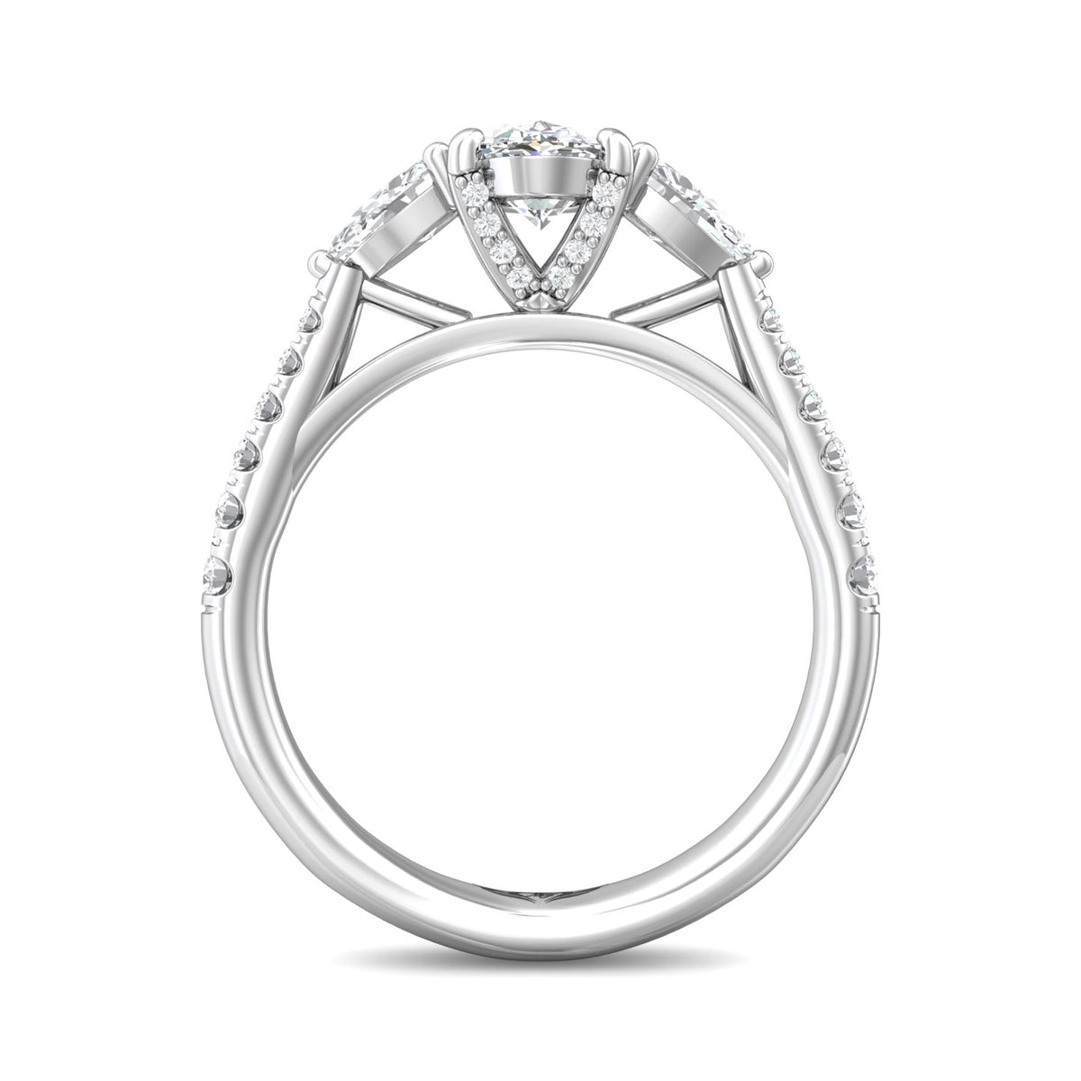 1/8ct. t.w. Oval Cut Diamond Engagement Ring in 14K White Gold