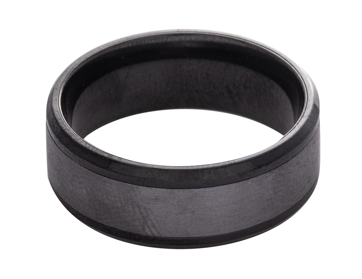 8mm Black Zirconium and Tantalum Men's Wedding Band