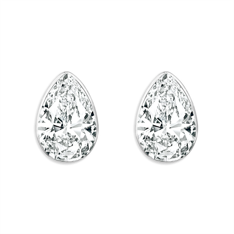 1 1/2ct. t.w. Pear Cut Newborn Lab Created Diamond Stud Earrings in 14K White Gold