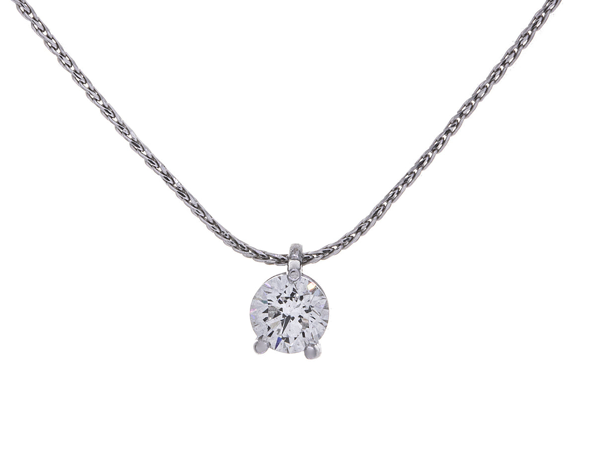 1/2ct. Round Cut Diamond Raindrop Pendant in 14K White Gold