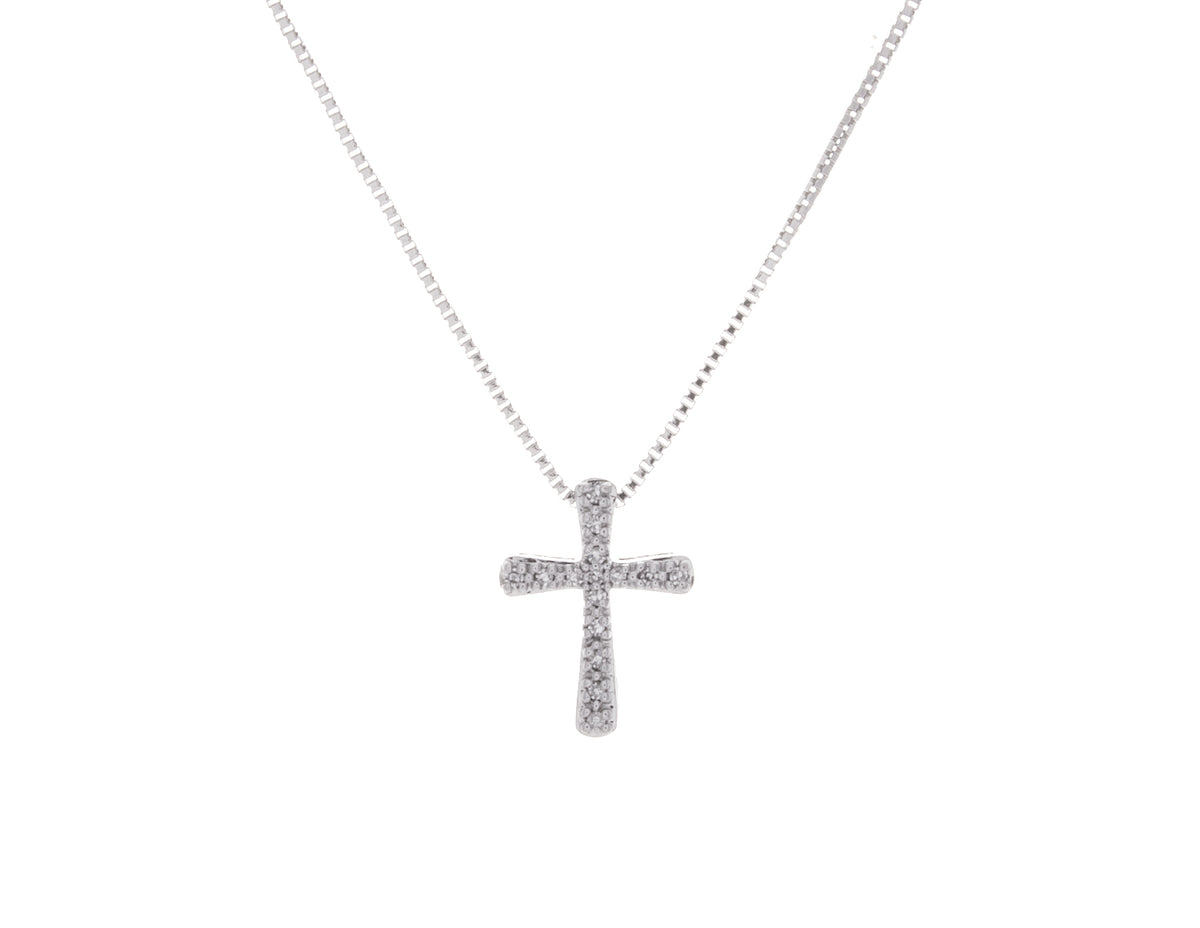 .05ct. t.w. Diamond Cross Pendant in Sterling Silver