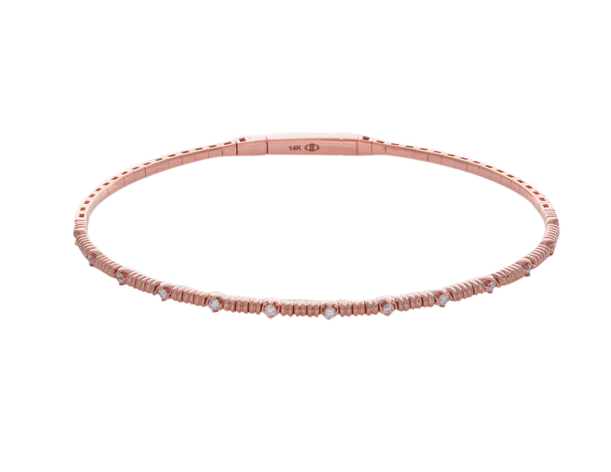 1/5ct. t.w. Diamond Bangle Bracelet in 14K Rose Gold