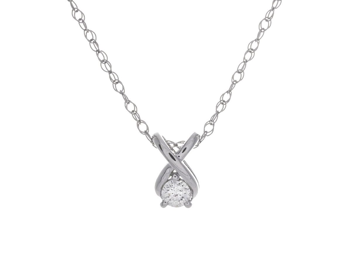 1/8ct. Kessler 81 Round Diamond Hugs and Kisses Pendant in Sterling Silver