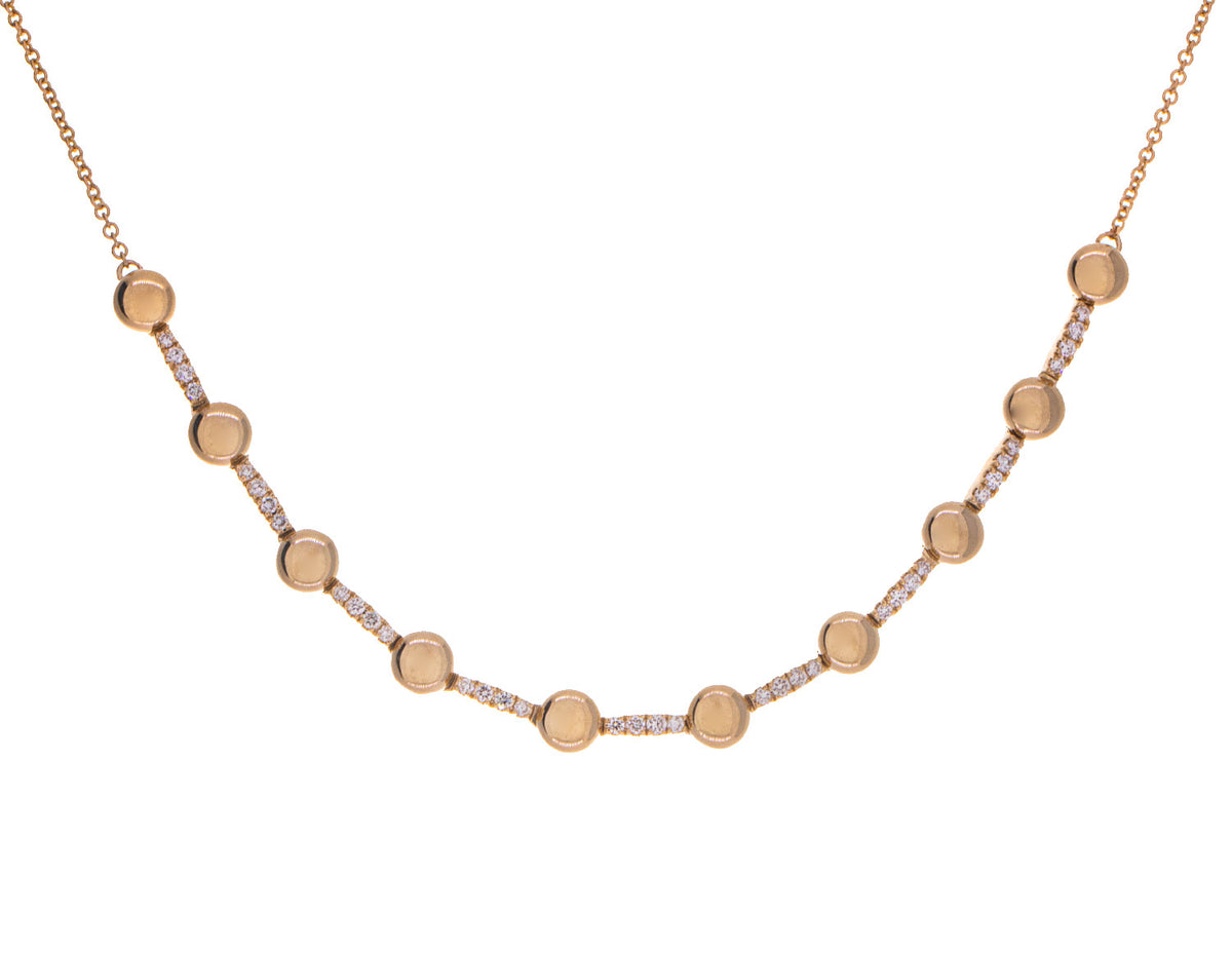 1/5ct. t.w. Diamond Disc Station Necklace in 14K Yellow Gold