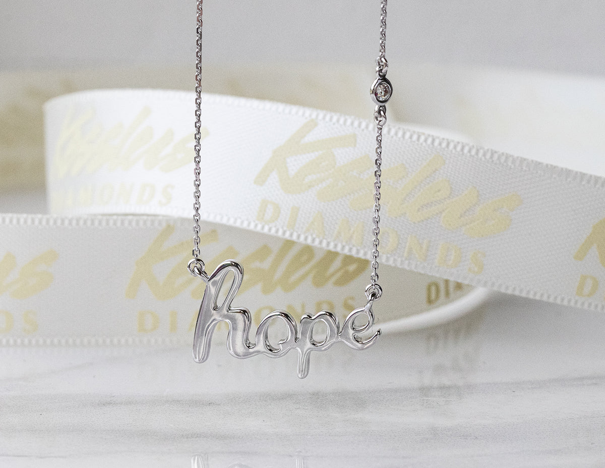 .03ct. Diamond Hope Necklace in Sterling Silver