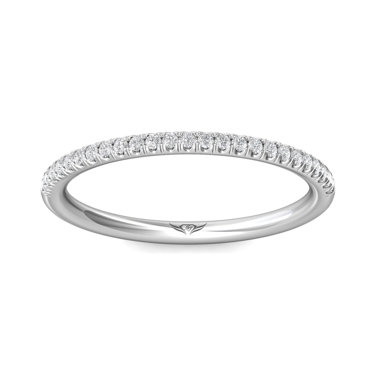 1/7ct. t.w. Round Cut Diamond Wedding Ring in 14K White Gold