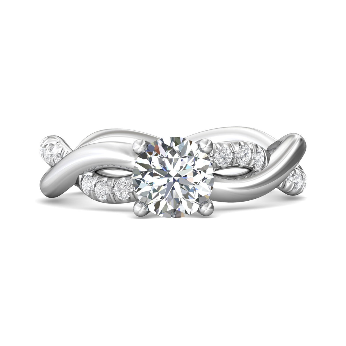 1/3ct. t.w. Round Cut Diamond Engagement Ring in 14K White Gold
