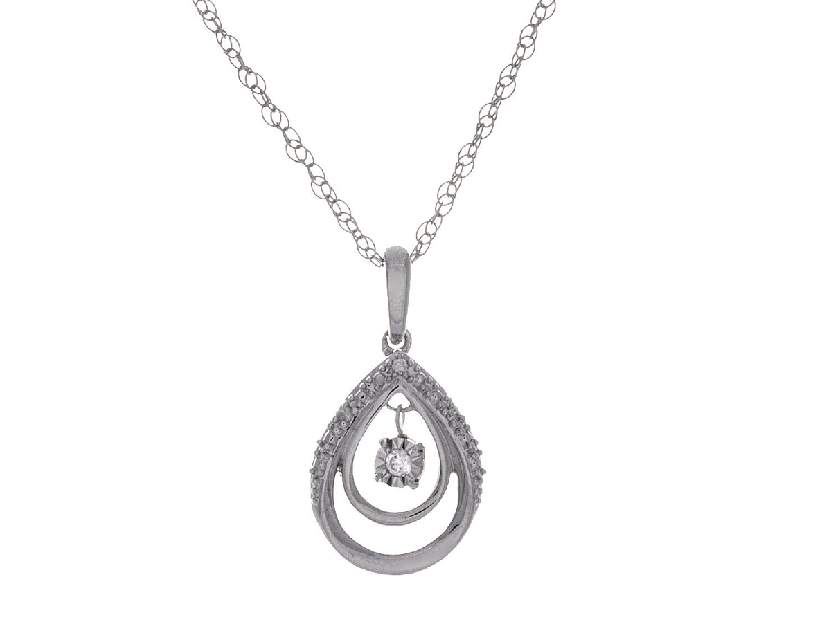 .03ct. t.w. Round Cut Shimmering Diamond Pendant in Sterling Silver