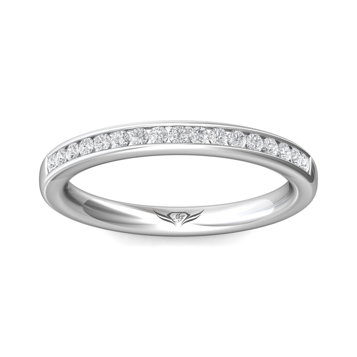 1/4ct. t.w. Round Cut Diamond Wedding Ring in 14K White Gold