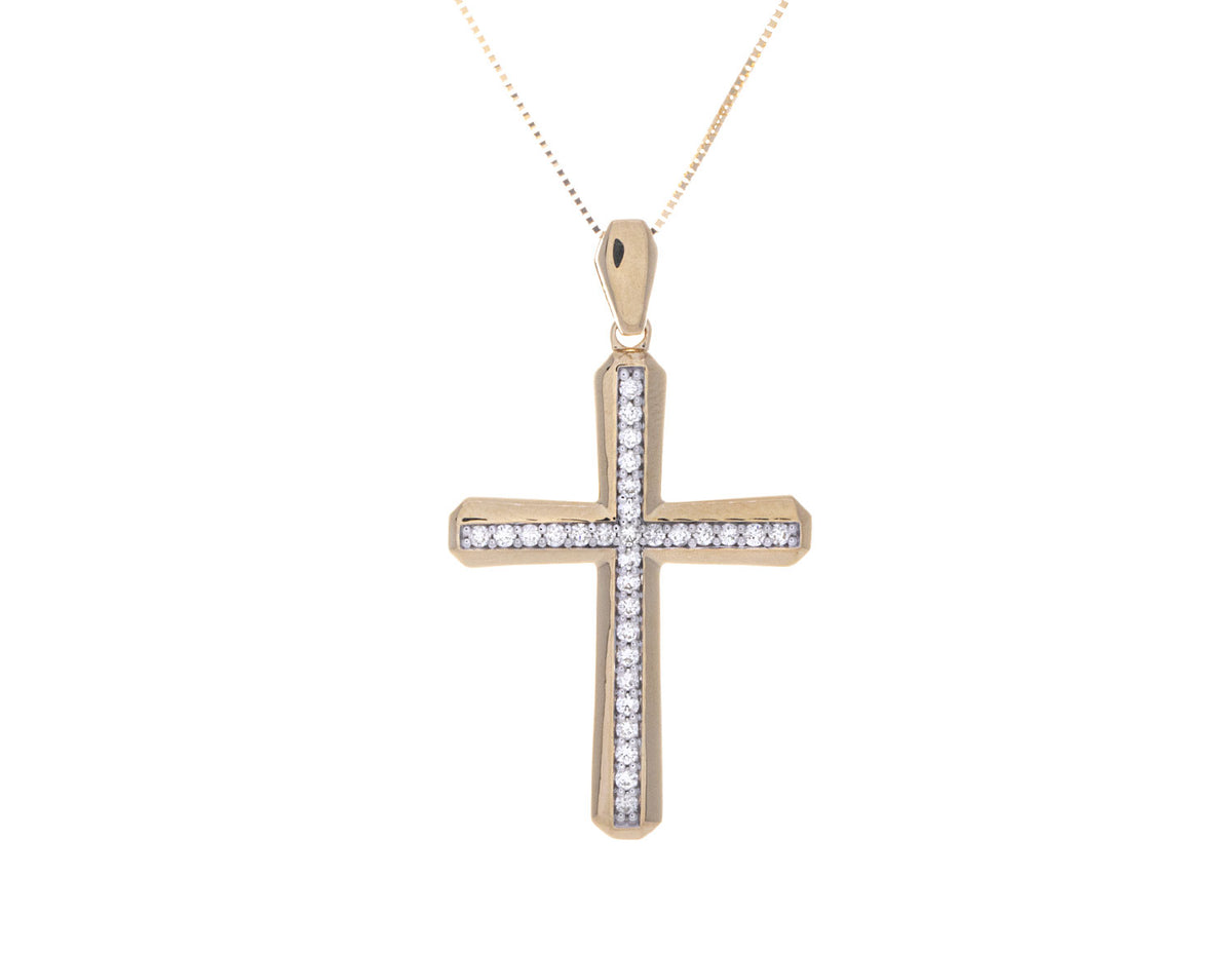 1/2ct. t.w. Diamond Cross Pendant in 10K Yellow Gold