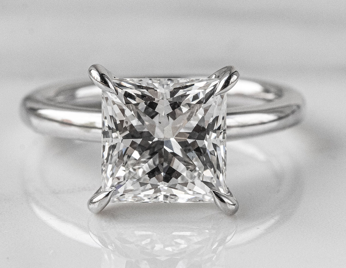 4ct. Princess Cut Newborn Lab Created Diamond Solitaire Engagement Ring in 14K White Gold