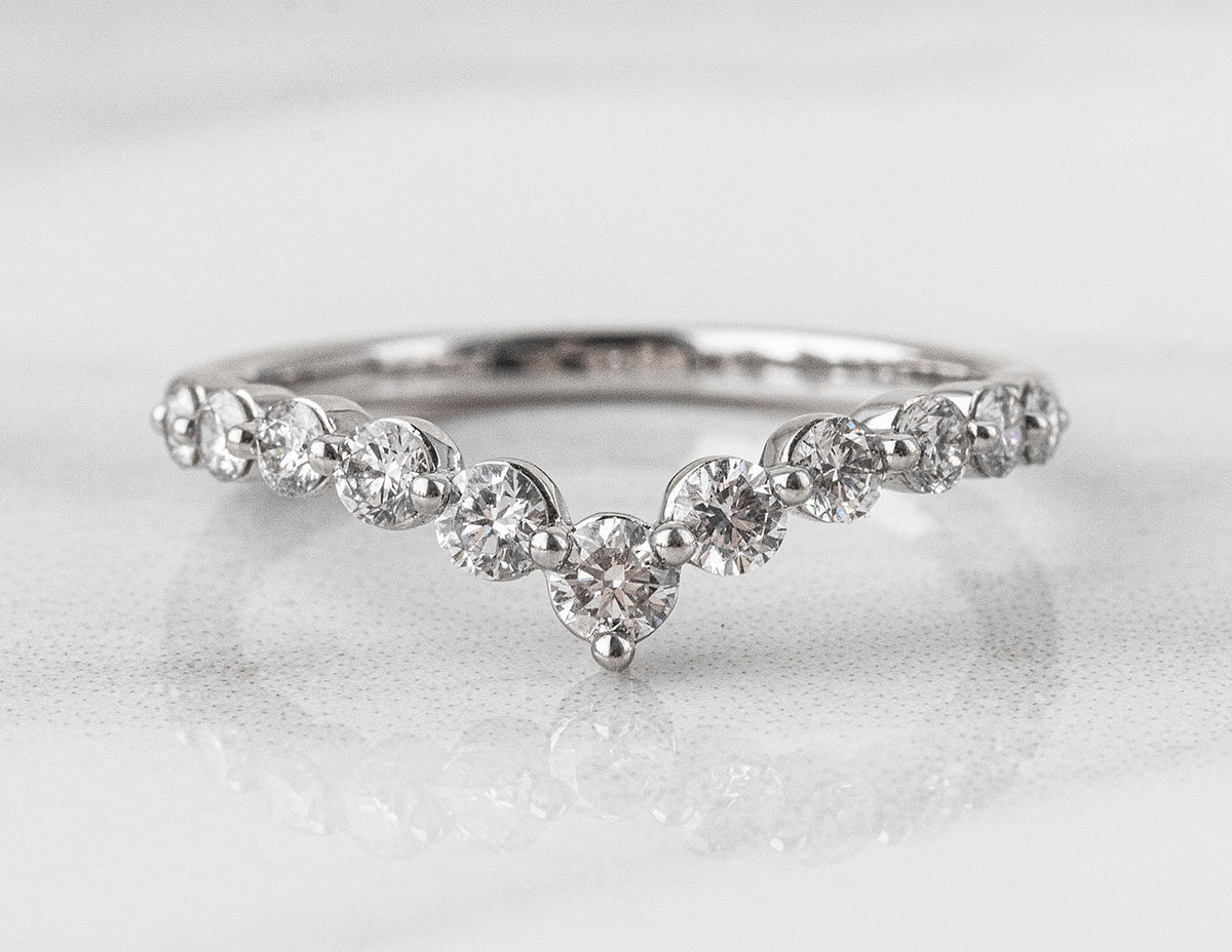 1/2ct. t.w. Chevron Diamond Anniversary Ring in 14K White Gold