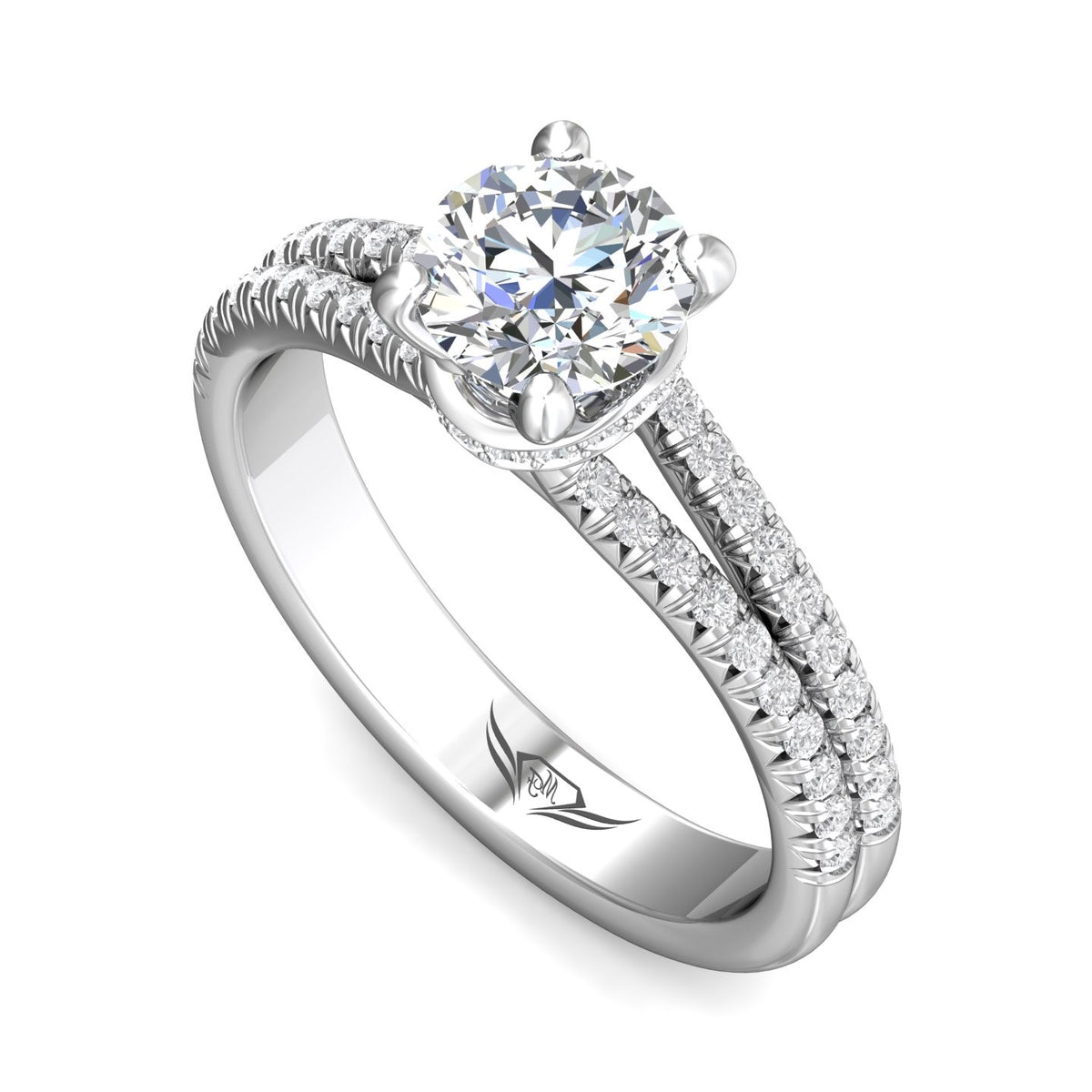 1/3ct. t.w. Round Cut Diamond Engagement Ring in 14K White Gold