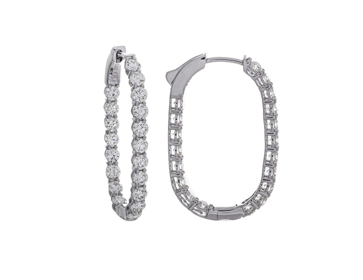 1ct. t.w. Diamond Hoop Earrings in 14K White Gold