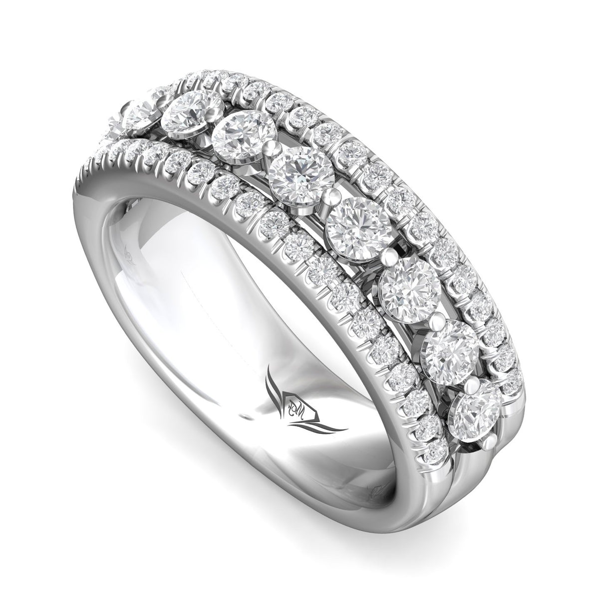 1 1/7ct. t.w. Diamond Anniversary Ring in 14K White Gold