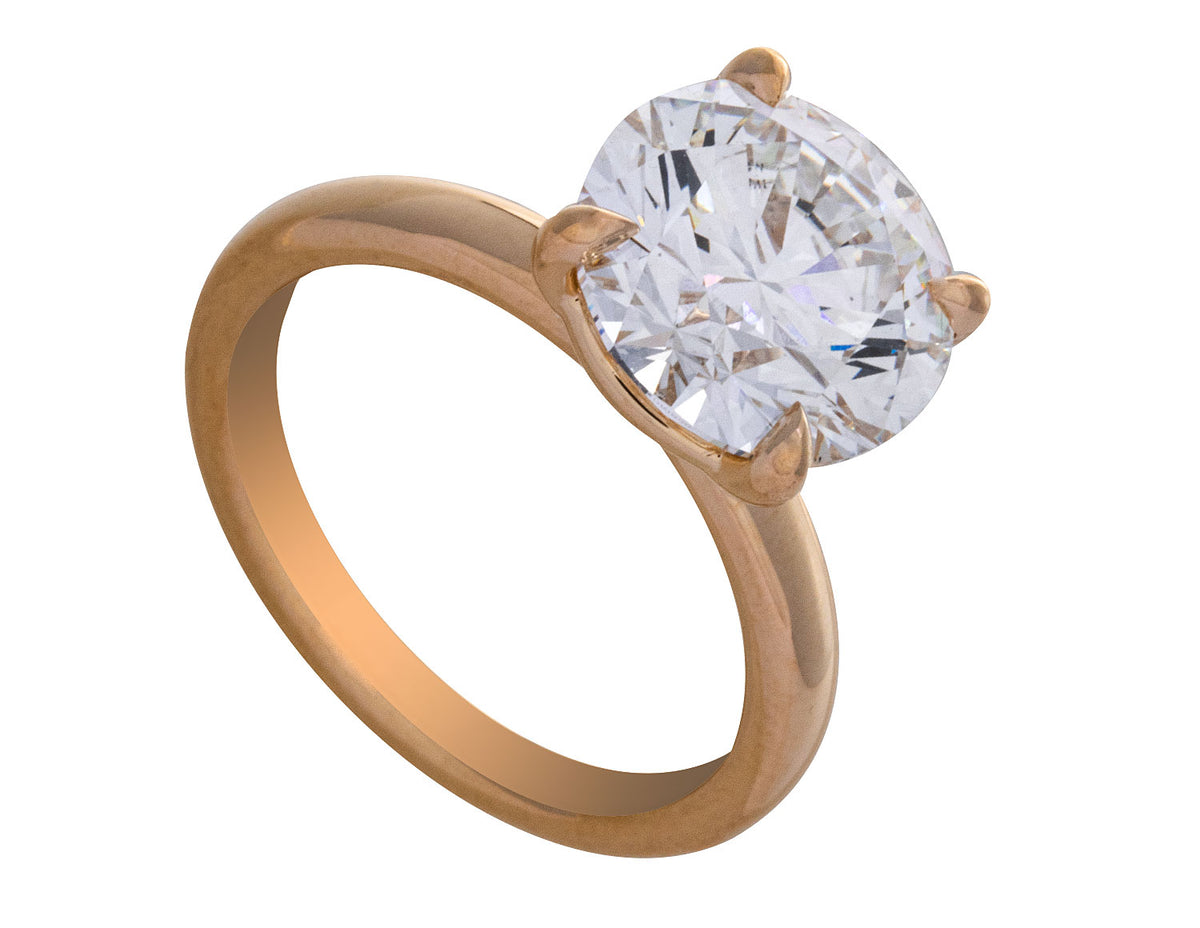 5ct. Round Cut Newborn Lab Created Diamond Solitaire Engagement Ring in 14K Yellow Gold