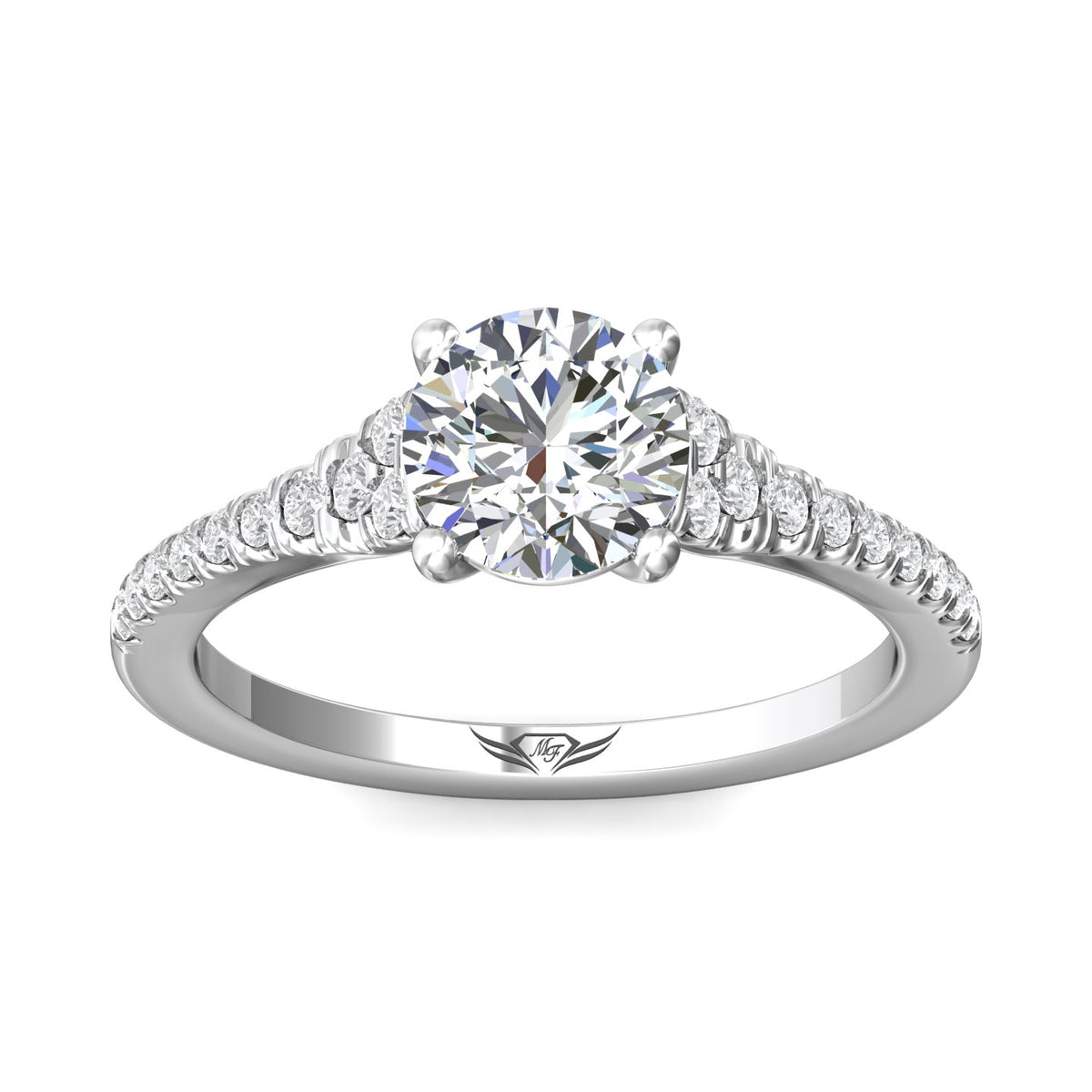 1/4ct. t.w. Round Cut Diamond Engagement Ring in 14K White Gold