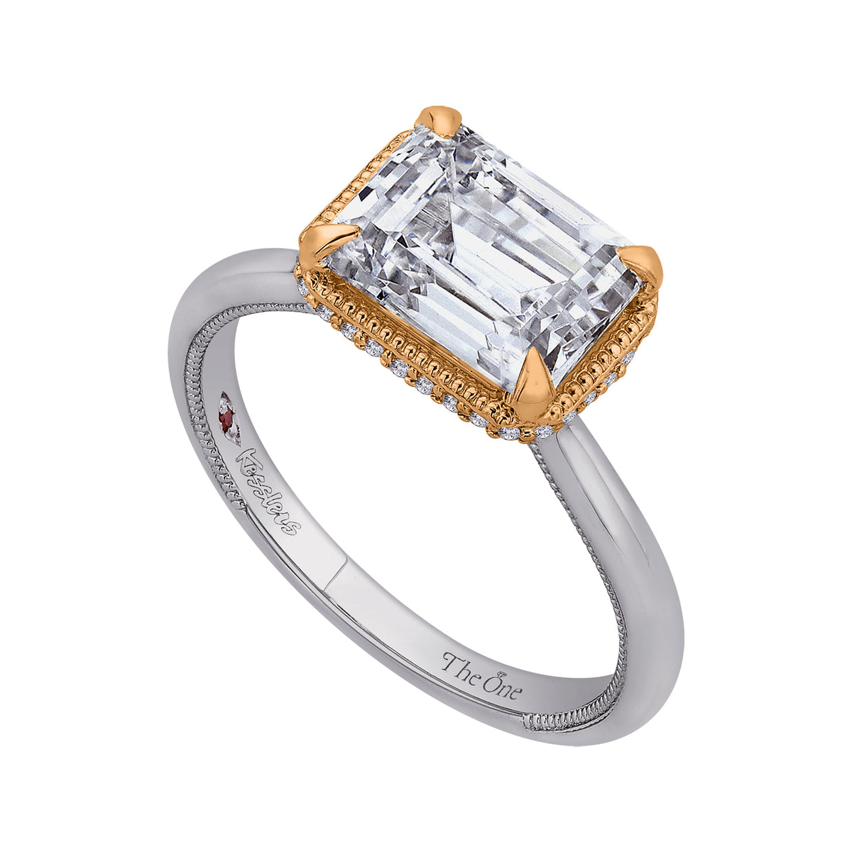 1/10ct. t.w. Diamond Engagement Ring in 14K White and Yellow Gold