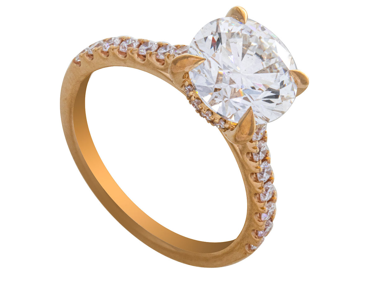 3 2/5ct. t.w. Round Cut Newborn Lab Created Diamond Engagement Ring in 14K Yellow Gold