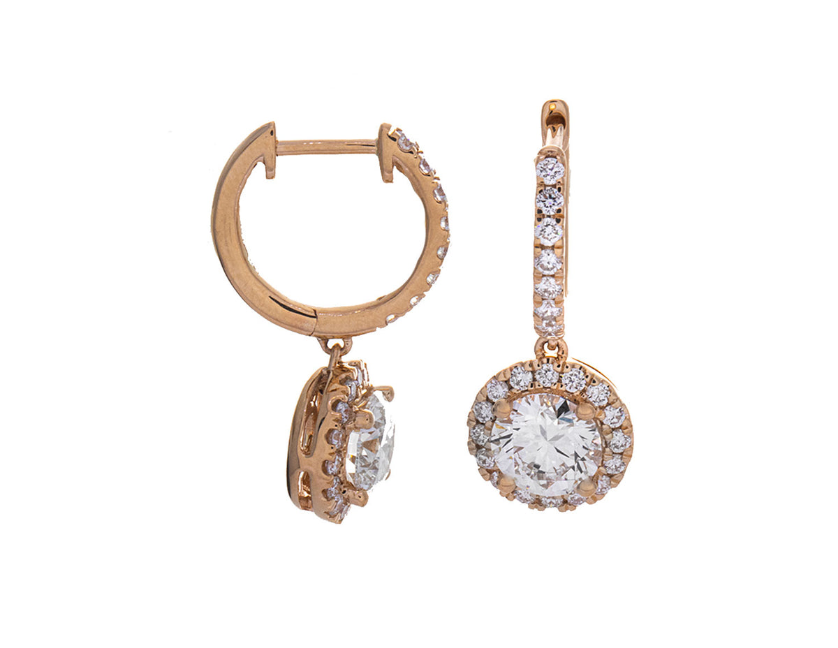 2 1/2ct. t.w. Newborn Lab Created Diamond Dangle Hoop Earrings in 14K Yellow Gold