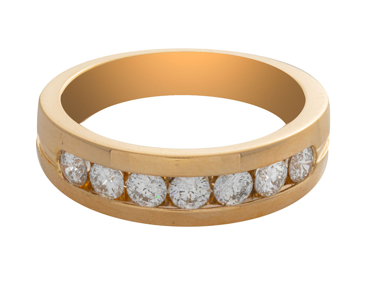 1ct. t.w. Round Cut Kessler 81 Diamond Men's Wedding Band in 14K Yellow Gold