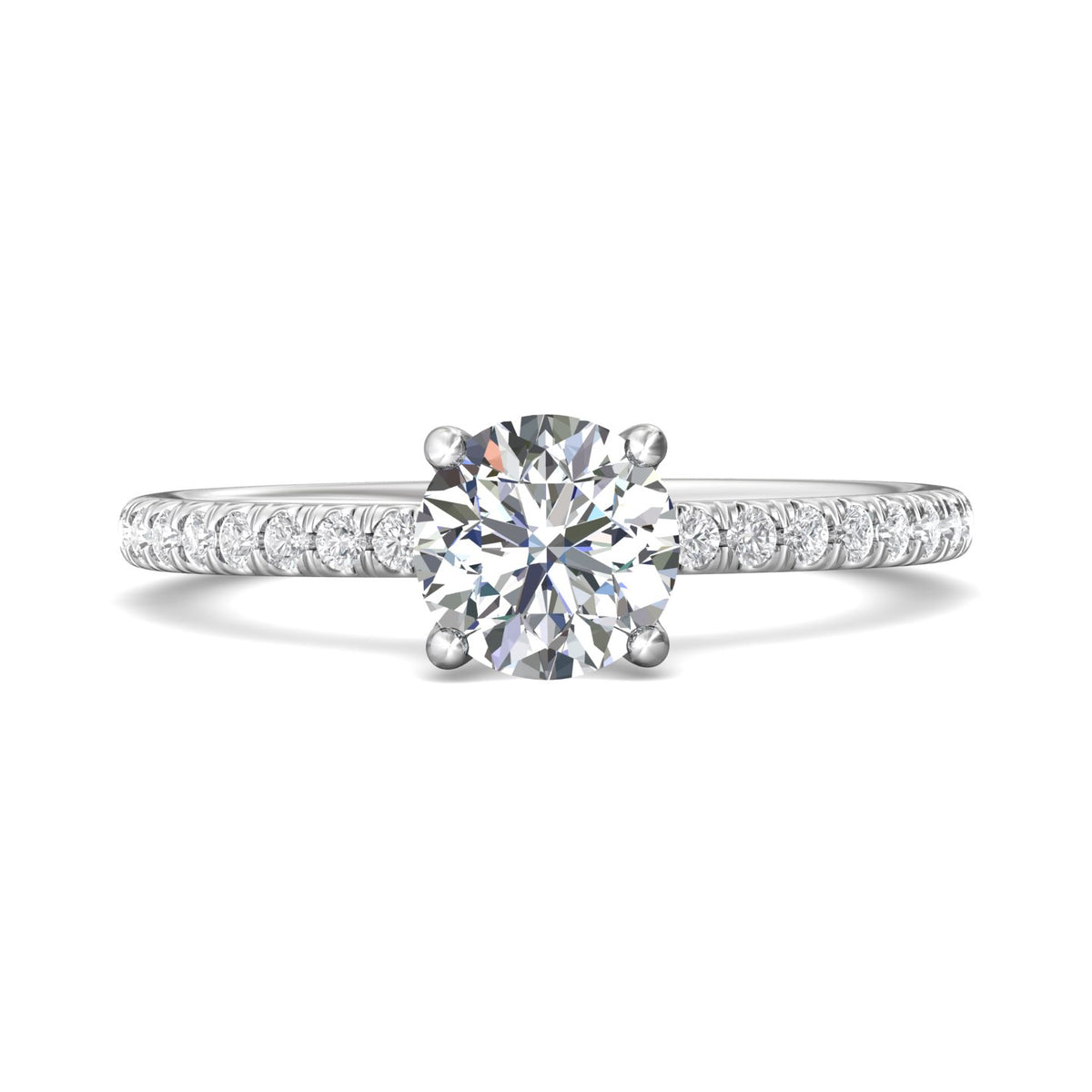 1/5ct. t.w. Round Cut Diamond Engagement Ring in 14K White Gold