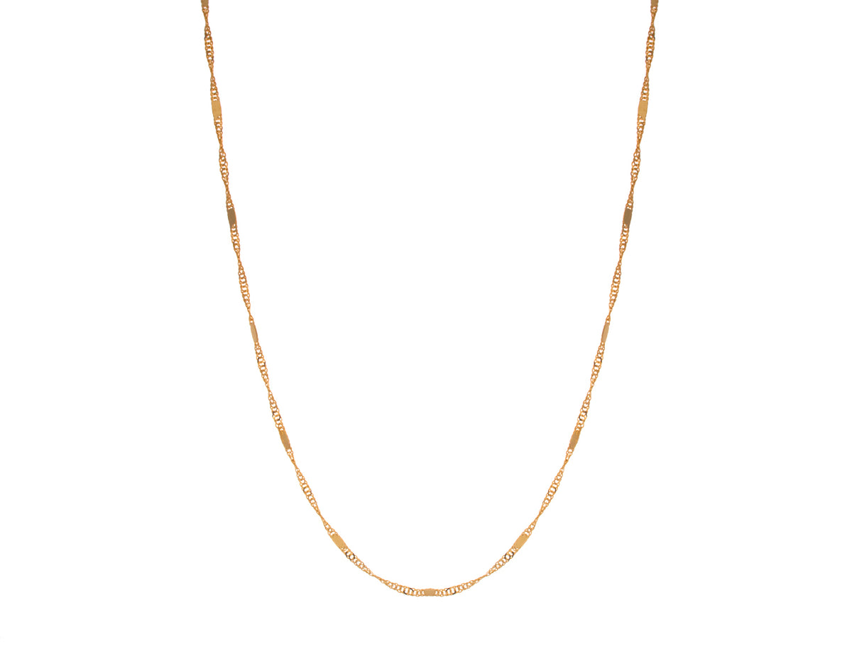 Flat Station Singapore Chain in 14K Yellow Gold