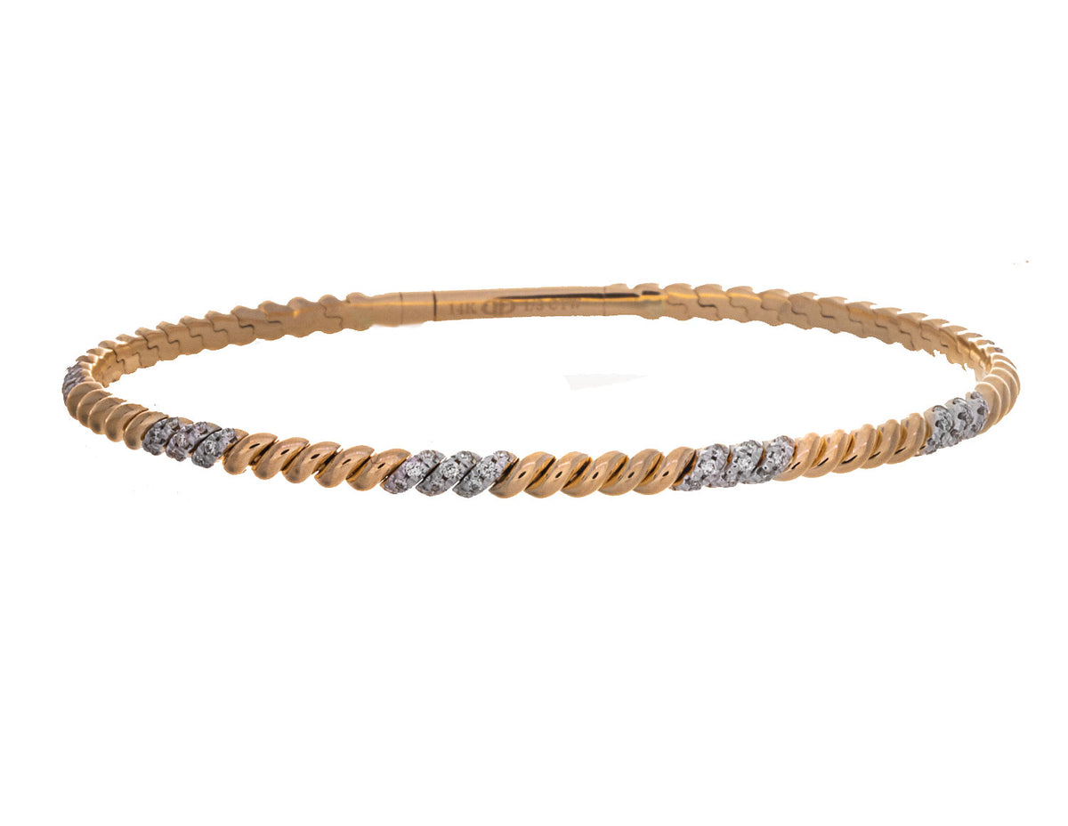 1/3ct. t.w. Diamond Flexie Bangle Bracelet in 14K Yellow Gold