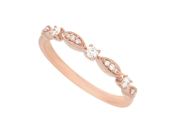 1/7ct. t.w. Round Diamond Stackable Fashion Ring in 14K Rose Gold