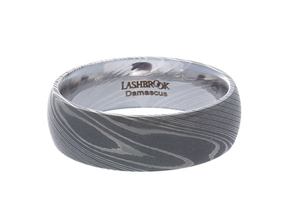 7mm Comfort Fit Men's Wedding Band in Damascus Steel