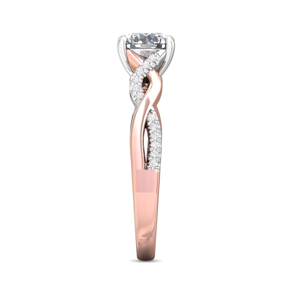 1/10ct. t.w. Round Cut Diamond Engagement Ring in 14K Rose and White Gold