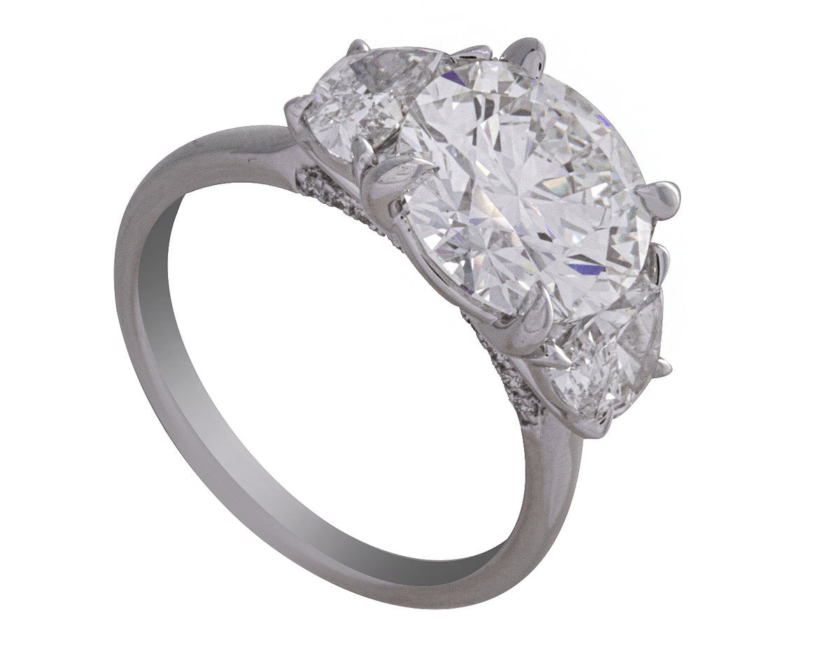 5ct. t.w. Round Cut Newborn Lab Created Diamond Engagement Ring in 14K White Gold