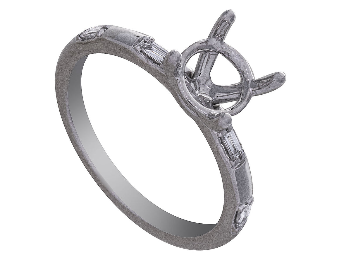 1/14ct. t.w. Diamond Engagement Ring in 14K White Gold