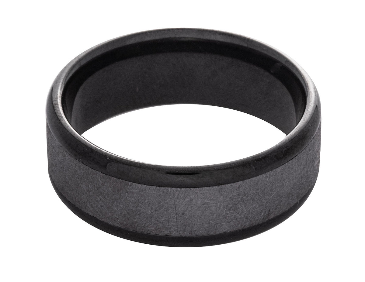 8mm Black Zirconium and Grey Tantalum Men's Wedding Band