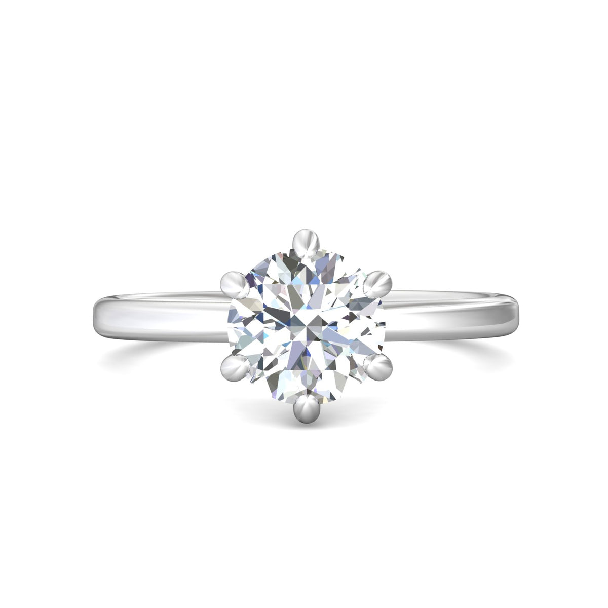 2mm Solitaire Engagement Ring in 14K Yellow Gold