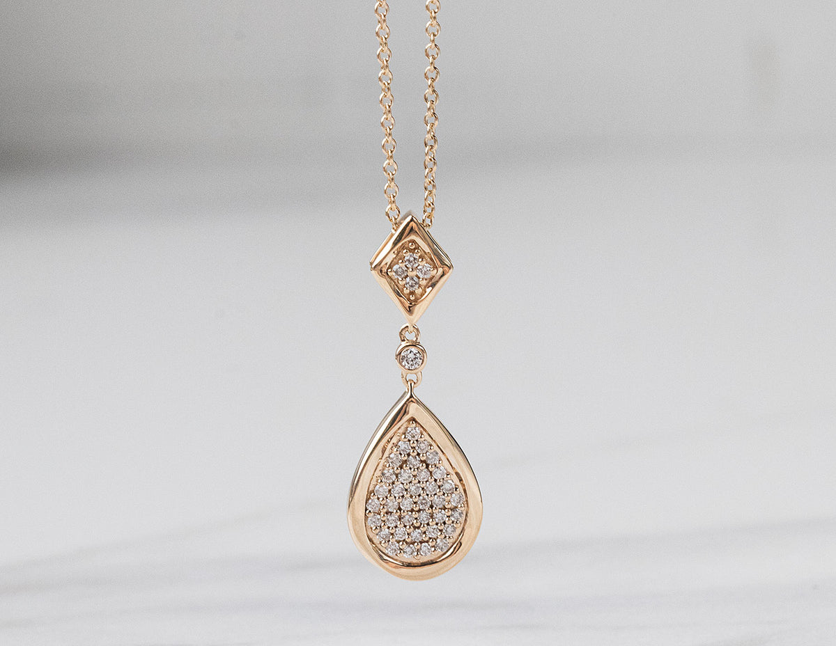 1/6ct. t.w. Diamond Teardrop Pendant in 10K Yellow Gold