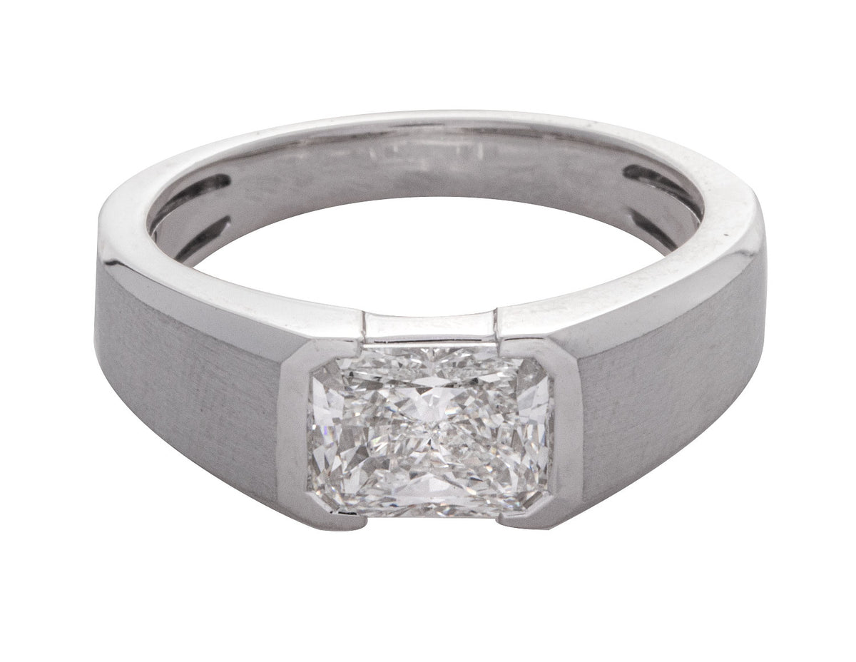 2ct. Radiant Cut Newborn Lab Created Diamond Men's Wedding Band in 14K White Gold