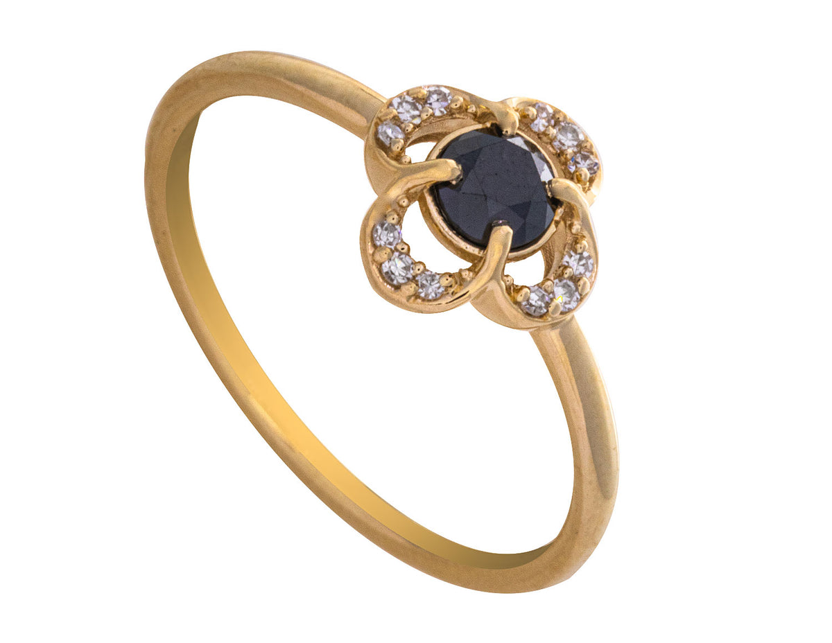 2/5ct. t.w. Black and White Diamond Promise Ring in 10K Yellow Gold