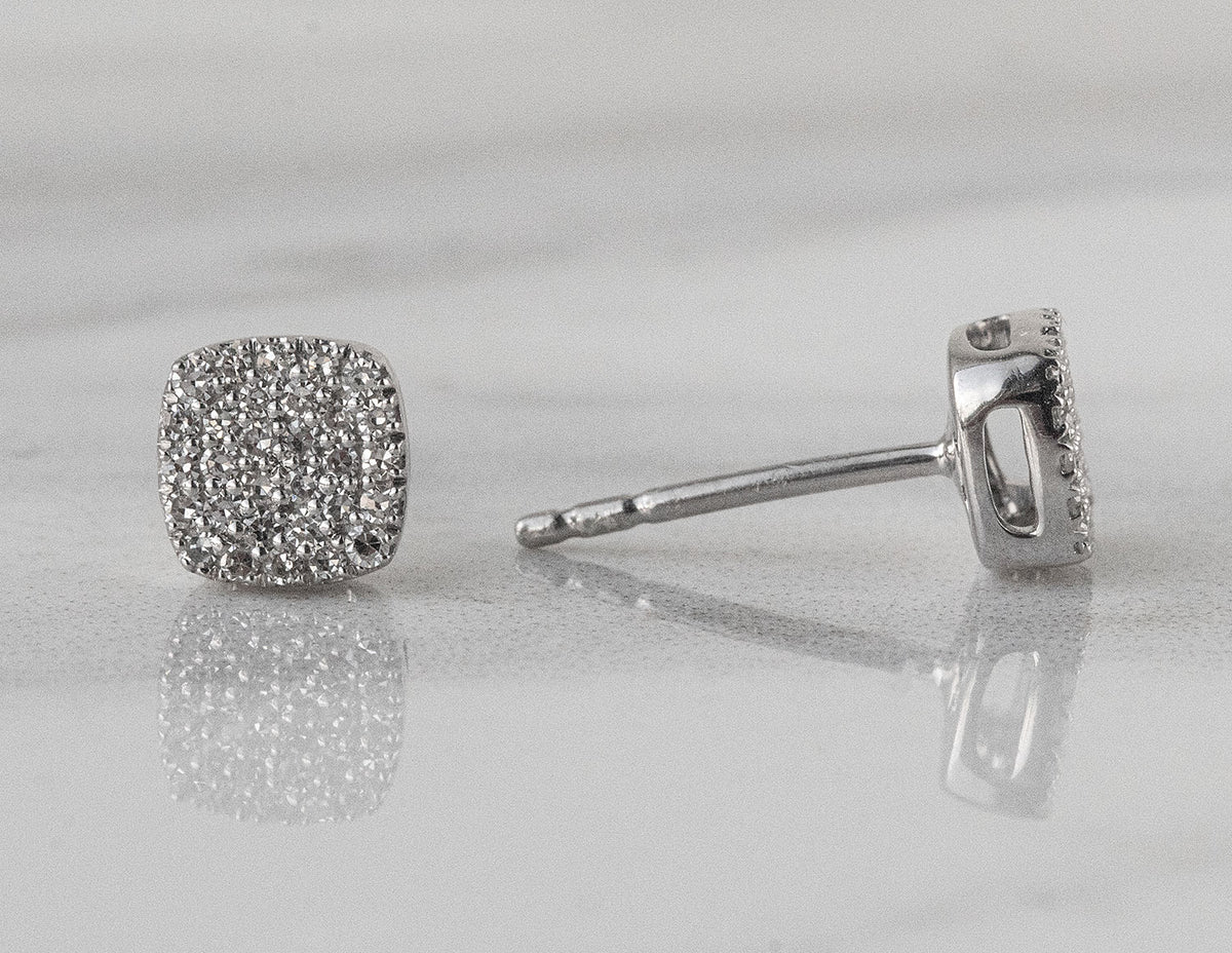 1/4ct. t.w. Cushion Shape Newborn Lab Created Diamond Earrings in Sterling Silver