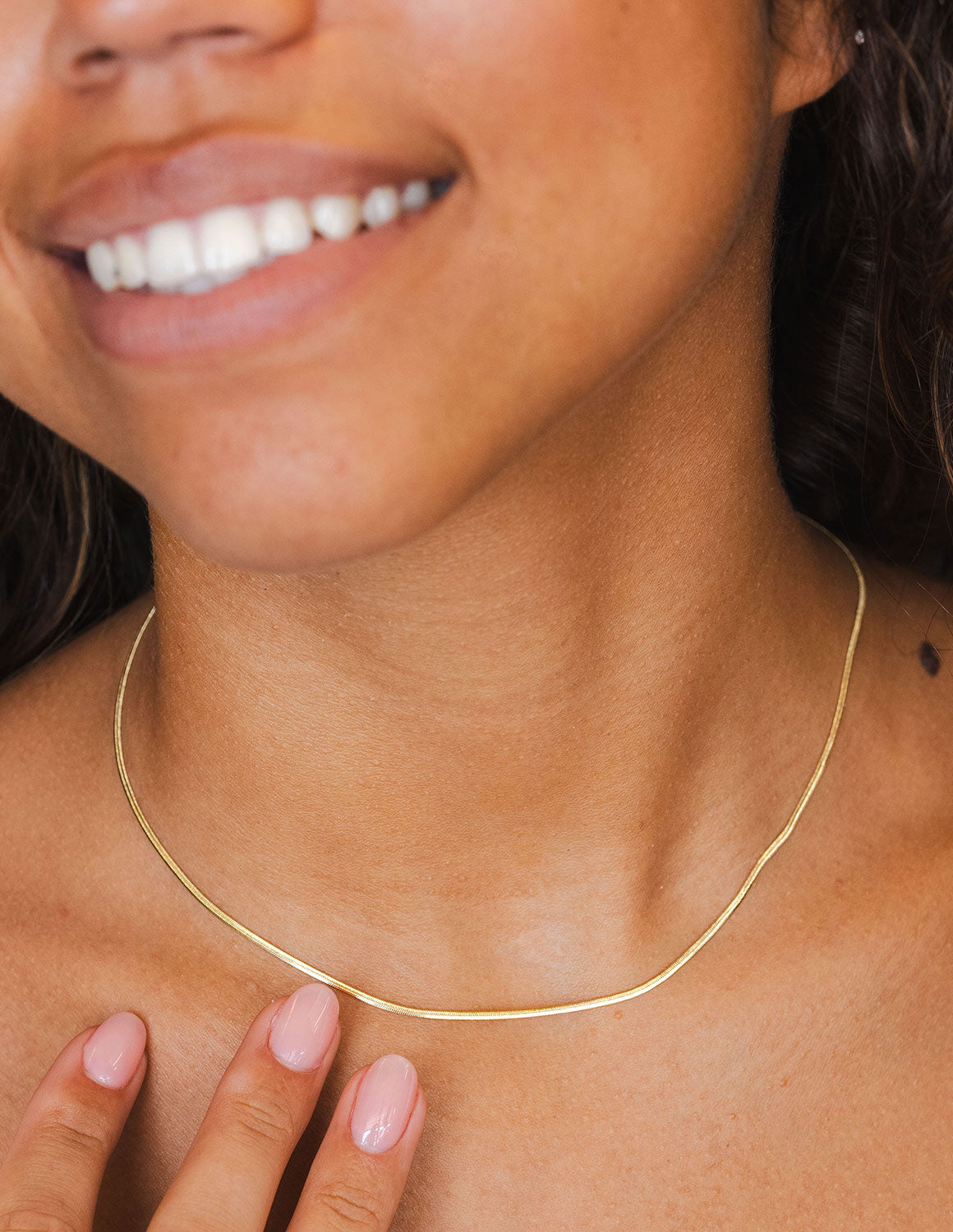 16" 1.7mm Oval Snake Chain in 14K Yellow Gold