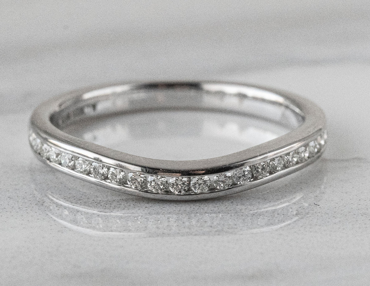 1/4ct. t.w. Chevron Diamond Anniversary Ring in 14K White Gold