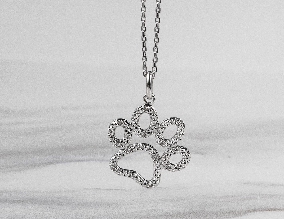 .05ct. t.w. Paw Print Pendant in Sterling Silver
