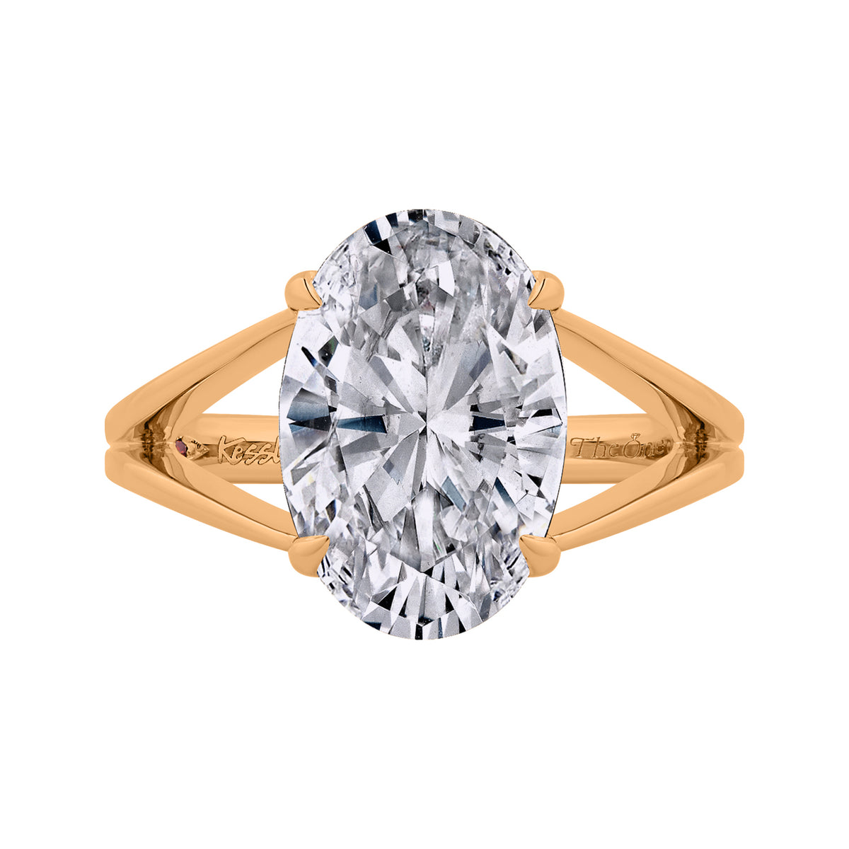 Split-Shank Solitaire Engagement Ring in 14K Yellow Gold