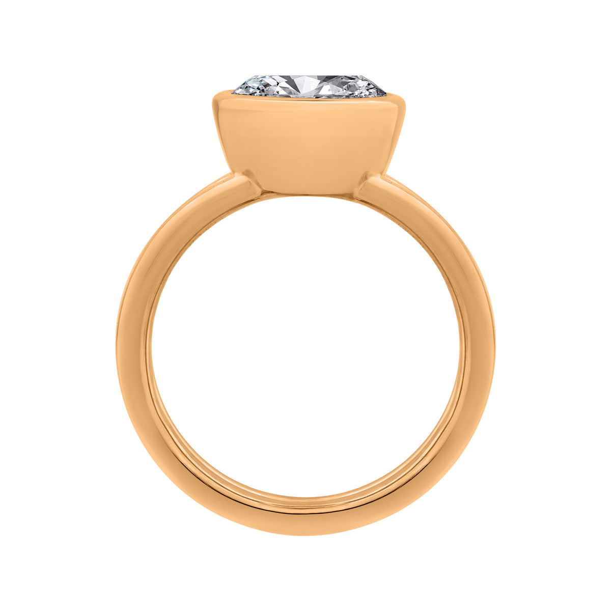 4.5mm Solitaire Bezel Engagement Ring in 14K Yellow Gold