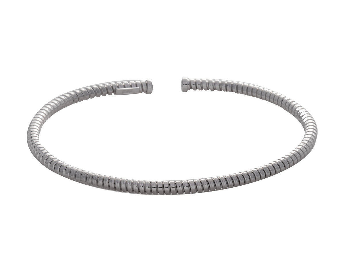 3mm Tubogas Open Round Bangle Bracelet in Sterling Silver