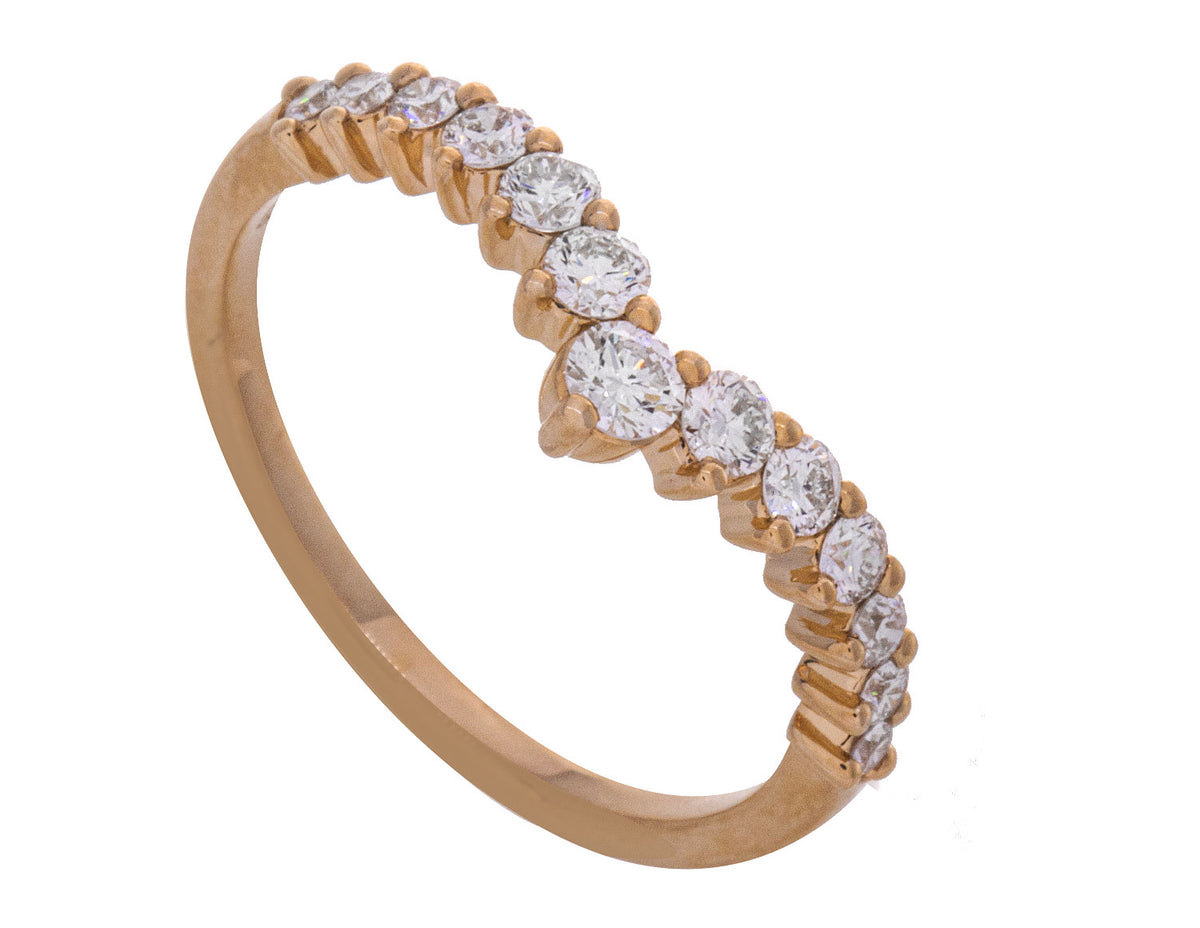 2/5ct. t.w. Chevron Diamond Anniversary Ring in 14K Yellow Gold
