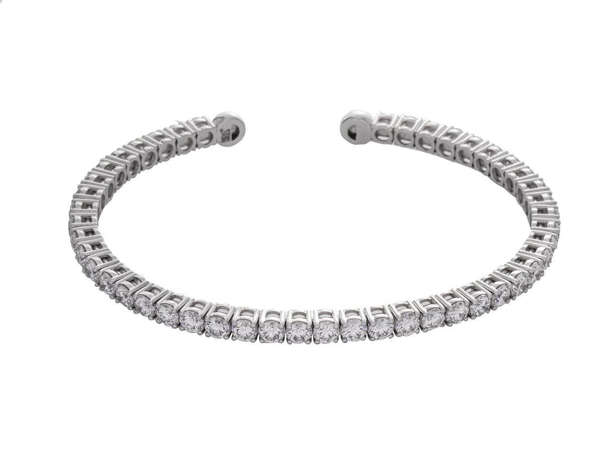 5 1/2ct. t.w. Newborn Lab Created Diamond Cuff Bangle Bracelet in 14K White Gold